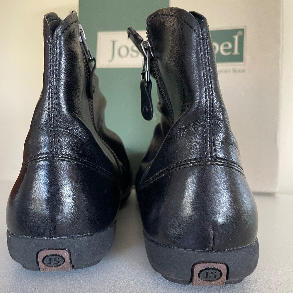 Josef Seibel Faye/Naly Black Leather Ankle Boots w/Zippers, Women's EU 40/ US 9 - Picture 14 of 16